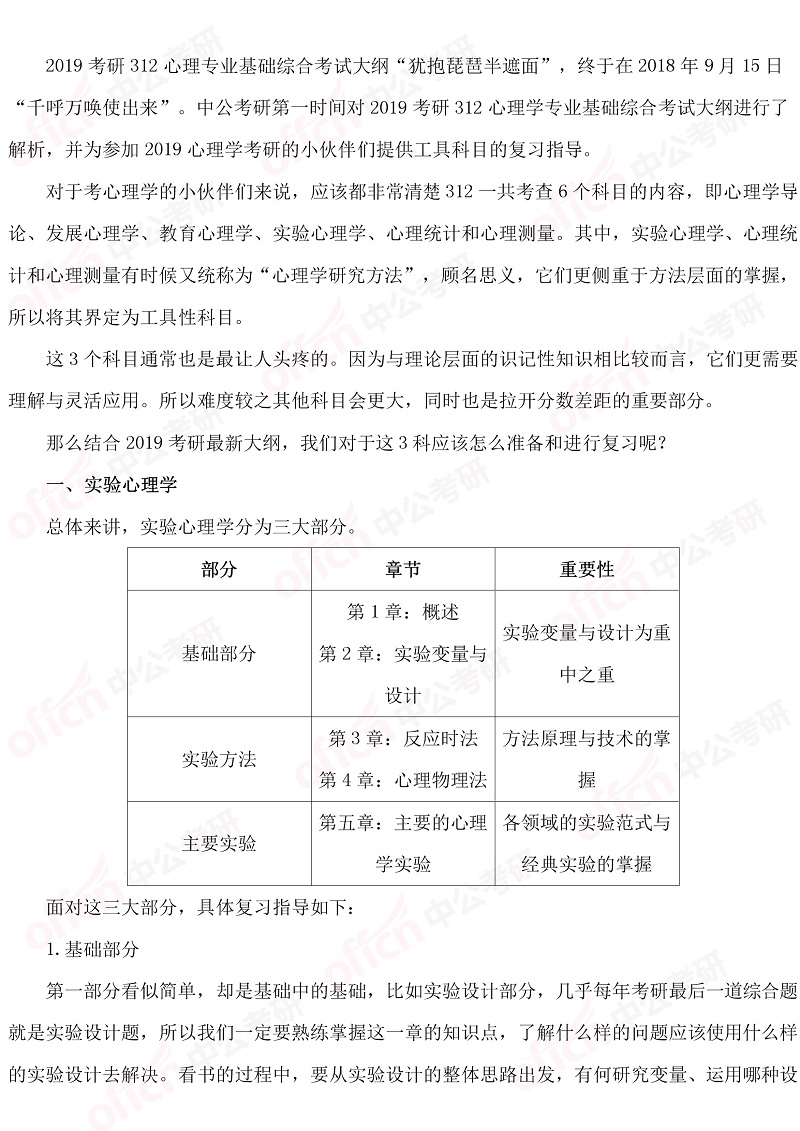 心理学大纲解析