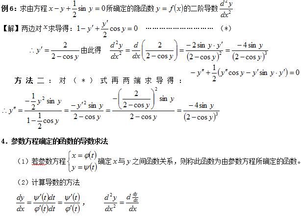 2020考研数学好数基础复习:求导方法