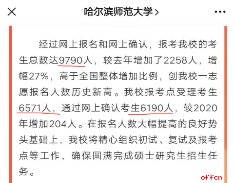 哈尔滨师范大学研究生报考人数