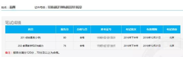 教资面试成绩