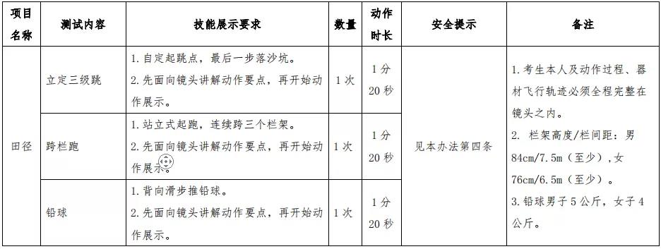 田径复试技能展示