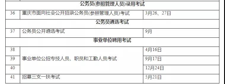 重庆公务员考试时间